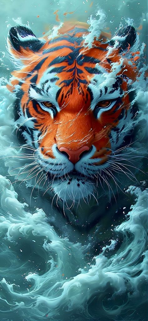 Tigre Wallpaper, Photo To Cartoon Photoshop, Tiger Spirit Animal, Gold Abstract Wallpaper, Water Tiger, Tiger Artwork, Tiger Wallpaper, Lions Photos, Tiger Pictures