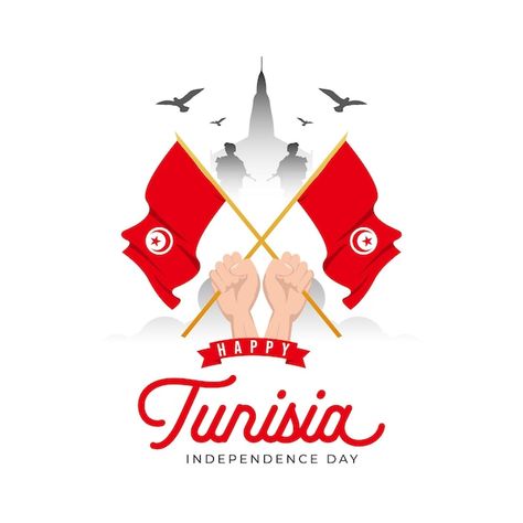 Evacuation Day, We Are Open Sign, Independence Day Banner, Tunisia Flag, Minimal Font, Retro Text, 3d Text Effect, Open Signs, Banner Template Design