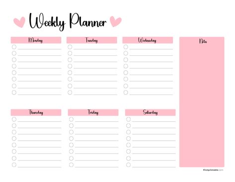 Weekly Planner Template 06 Goodnotes Weekly Planner, Free Printable Weekly Planner Template, Free Printable Weekly Calendar, Printable Weekly Calendar, Productive Routine, Weekly Planner Pdf, Planner Template Printable, Horizontal Weekly Planner, Weekly Planner Free Printable