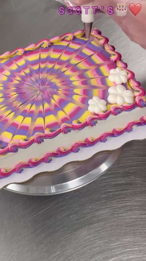 Groovy Sheet Cake Ideas, Two Groovy Sheet Cake, Peace Out Cake, 70s Cake Design, Tie Dye Sheet Cake, Groovy Cake Ideas Birthday, Groovy Sheet Cake, Tie Dye Cakes Birthdays, 70s Theme Cake