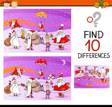 Hidden Pictures Printables, Christmas Worksheets, Vector Christmas, Hidden Pictures, Preschool Learning Activities, Kids Corner, Preschool Kids, Educational Games, Preschool Learning