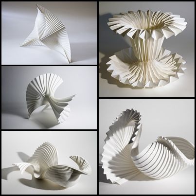 It is such a meticulous hand-work! For sure it takes some time if you want to get a really fabulous pattern. The first step of pleating is t... Richard Sweeney, Paper Structure, Papercut Art, Paper Architecture, Origami And Kirigami, Folding Origami, Paper Sculptures, Origami 3d, Folded Paper