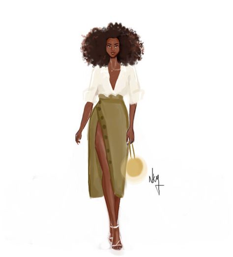 Nicholle Kobi Nicholle Kobi, Natural Hair Art, Artist Fashion, Black Art Painting, Black French, Fashion Enthusiast, Black Artwork, Summer Girl, Black Love Art