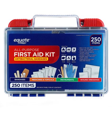 Arrives by Mon, Nov 29 Buy Equate All-Purpose First Aid Kit, 250 pc. at Walmart.com Primitive Survival, Emergency Evacuation, Survival Quotes, Wound Dressing, Kit Home, Aid Kit, Survival Prepping, First Aid Kit, Survival Guide