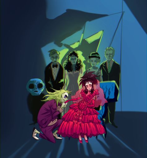 Welcome Home Puppet Show Wally Darling Fanart, Beetlejuice Fan Art, Beetlejuice Cartoon, Beetlejuice Movie, Tim Burton Art, Beetle Juice, Tim Burton Films, Beetlejuice Beetlejuice, Funny Phone Wallpaper