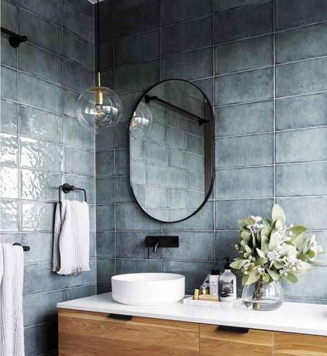 Beach Drinking, Drømme Bad, Design Interior Baie, Dekorere Bad, Tiles Ideas, Decor Baie, Trendy Bathroom, Bad Design, Blue Bathroom