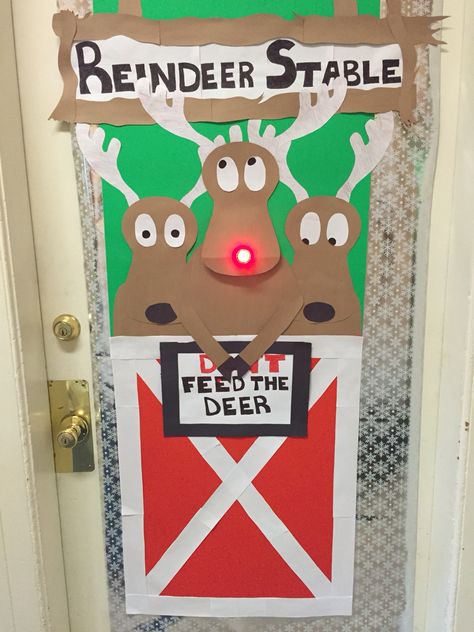 Don't Feed The Reindeer Door, Santa's Workshop Door Decorating Contest, Feed The Reindeer, Christmas Grotto Ideas, Grotto Ideas, Reindeer Door, Christmas Grotto, Pinterest Craft, Christmas For Kids