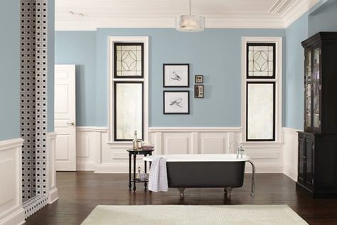 Formal Bath finished in SW-7613, Aqua-Sphere, This Old House Sherwin Williams Poised Taupe, Poised Taupe, Interior Design Per La Casa, Trending Paint Colors, Sherwin Williams Colors, Traditional Bedroom Decor, Sherwin Williams Paint Colors, Best Paint Colors, Traditional Bedroom