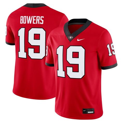 This Brock Bowers Player Game Jersey is a great way to show your Georgia Bulldogs pride. This jersey is designed for movement, ensuring you stay comfortable all game long. The heat-sealed name, numbers and team details display your school spirit, while the embroidered fabric applique at the collar and the satin twill woven jock tag add premium, authentic touches. Brock Bowers, Raiders Players, Raiders Team, Raiders Fans, Nike Jersey, Fabric Applique, Game Jersey, Stars Then And Now, Sports Uniforms