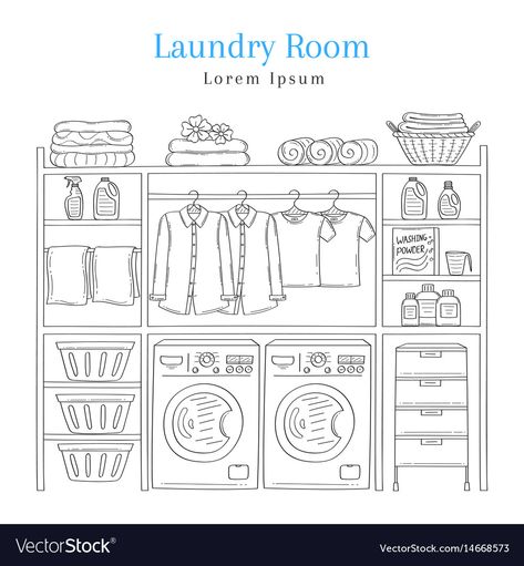 Laundry Room Drawing, Laundry Drawing, Laundry Room Illustration, Laundry Room Sketch, Pile Of Laundry Drawing, Washing Machine Doodle, Washing Machine Clip Art, Clothes On Washing Line Drawing, Storyboard Ideas