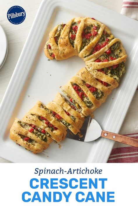 Take your family's favorite dip, and make it holiday-themed! This savory candy cane crescent is a great option when you're looking to spruce up your Christmas cooking game. Crescent Roll Pastry, Crescent Roll Appetizers, Christmas Recipes Appetizers, Favorite Dips, Cooking Game, Christmas Brunch, Xmas Food, Holiday Appetizers, Christmas Breakfast