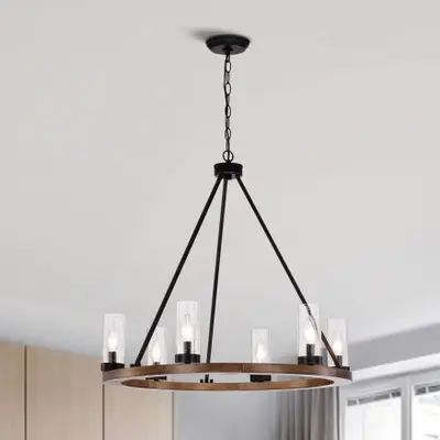 Chandeliers | Find Great Ceiling Lights Deals Shopping at Overstock Clear Glass Chandelier, Chandelier Store, Wheel Chandelier, Light Bulb Candle, Jewelry Clothing, Wagon Wheel Chandelier, Farmhouse Chandelier, Wood Shades, Electronics Jewelry