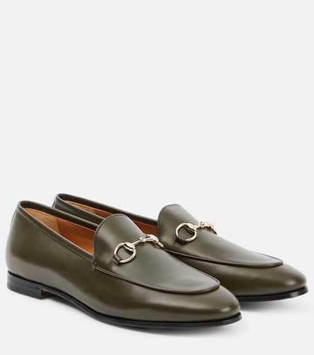 Gucci Horsebit Loafer, Gucci Jordaan Loafer, Gucci Jordaan, Gucci Horsebit, Fall Denim, Evening Shoes, Gucci Shoes, Green Leather, Leather Loafers