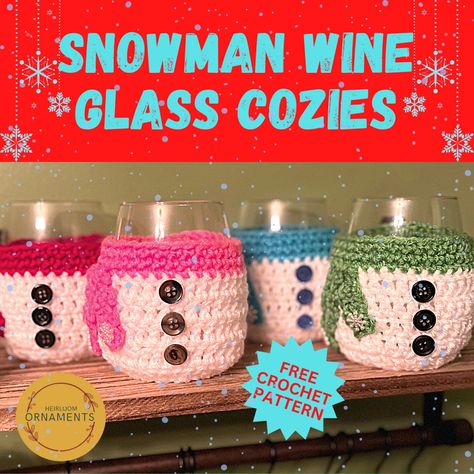 Crochet Wine Glass Cozy Pattern Free, Wine Glass Cozy Crochet Pattern, Crochet Wine Glass Cozy, Wine Glass Cozy, Grandma Hobbies, Knit Ornaments, Crochet Cozies, Wine Cozy, Crochet Wine