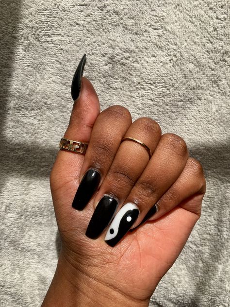 Black
Aesthetic 
Yin yang
Nail design coffin
Acrylic 
Long Black Nails Ying Yang, Red Ying Yang Nails, Yin Yang Nail Designs, Yin Yang Nails Coffin, Black Nail Inspo Coffin, Ying Yang Nails Acrylic, Ying Yang Nail Art, Yin Yang Nail Art, Yin And Yang Nails