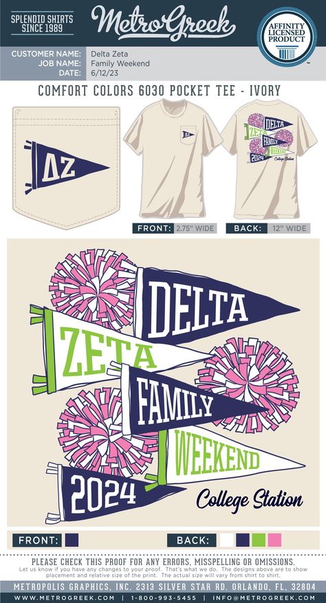 Sorority Parents Weekend and Family Day Shirt | Delta Zeta | Metro Greek | Game Day Shirt | #deltazeta #metrogreek #sororityshirts Sorority Game Day Shirts, Sorority Football Shirts, Family Weekend Sorority Shirts, Sorority Parents Weekend Banner, Sorority Parents Weekend Shirts, Sorority Tshirt Designs Ideas, Sorority T Shirt Designs, Parents Weekend Banner, Sorority Family Weekend