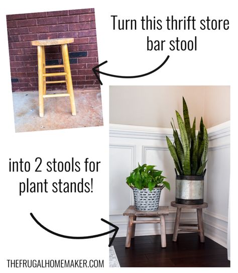 Untitled Diy Bar Stools, Diy Stool, Modern Plant Stand, Wood Plant Stand, Diy Plant Stand, Plant Stand Indoor, Diy Holz, Plant Stands, Diy Plants