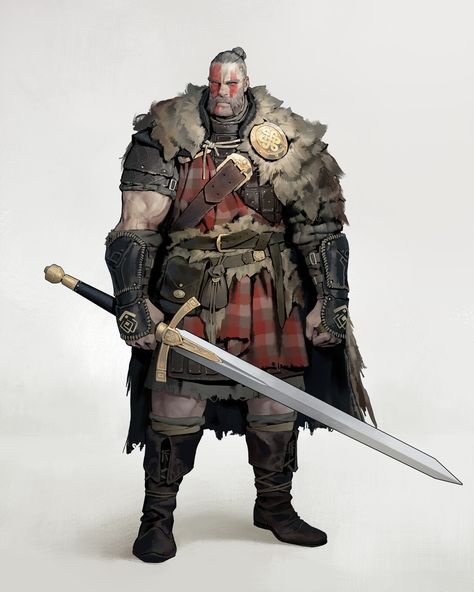 Highlander, Dongho Kang on ArtStation at https://www.artstation.com/artwork/oOwRzB Fantasy People, Viking Character, 다크 판타지, Viking Art, Dungeons And Dragons Characters, Viking Warrior, Fantasy Armor, Armor Concept, Fantasy Warrior