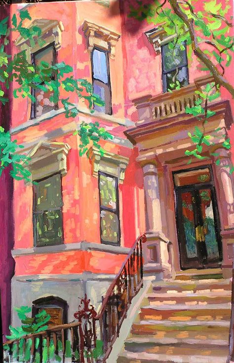 Charles Tersolo- Boston Boston Painting Ideas, Boston Painting, Room References, Aesthetic Paint, Architecture Paintings, House Paintings, Boston Art, A Level Art Sketchbook, Tattoo Photography