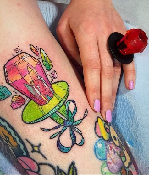 Hush Tattoo, Pop Tattoo, Kitten Tattoo, Colorful Tattoos, Food Tattoos, Worlds Best Tattoos, Gold Tattoo, Kawaii Tattoo, Sweet Tattoos