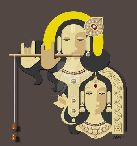 Radha Krishna, created in photoshop Arte Folk, Hinduism Art, Paintings Abstract, Indian Folk Art, Krishna Radha, Geometric Art Prints, Krishna Painting, Indian Paintings, Indian Art Paintings