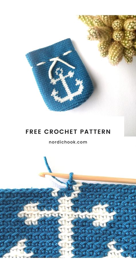 Crochet Mini Pouch, Crochet Anchor, Crochet Drawstring Bag, Drawstring Bag Pattern, Crochet Drawstring, Crochet Earrings Pattern, Crochet Blanket Designs, Crochet Pouch, Crochet Gratis