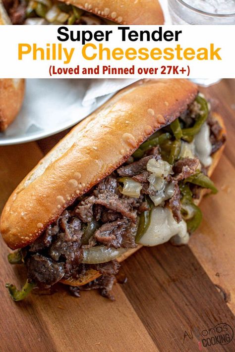 Steak Hoagie, Slow Cooker Philly Cheese Steak, Philly Cheese Steak Sandwich Recipe, Cheese Steak Sandwich Recipe, Philly Cheesesteak Recipe, Cheesesteak Sandwiches, Cheesesteak Sandwich, Philly Cheese Steak Sandwich, Steak Sandwich Recipes