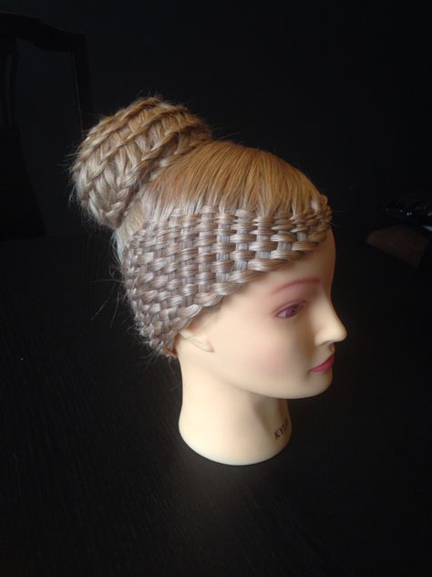 Basket weave braid with a waterfall braided bun More Basket Weave Hair, Basket Weave Braid, Weave Braid, Basket Braid, Long Hair Designs, Waterfall Braid Hairstyle, Undercut Haircut, Avant Garde Hair, Mermaid Braid