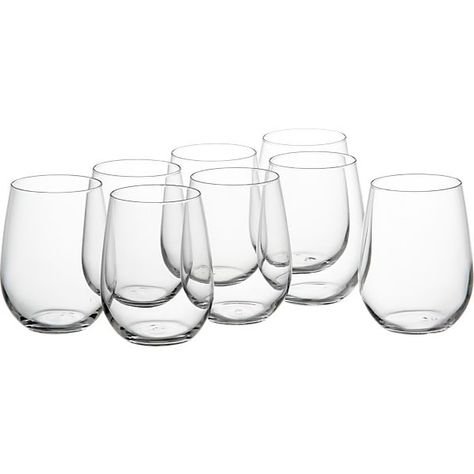 Red wine glasses.  $20 for the set and you can put them in the dishwasher! Modern Wine Glasses, Fun Wine Glasses, Everyday Glasses, Punch Bowl Set, Long Drink, Stainless Steel Dishwasher, Stemless Wine Glasses, Kitchen Items, Stemware