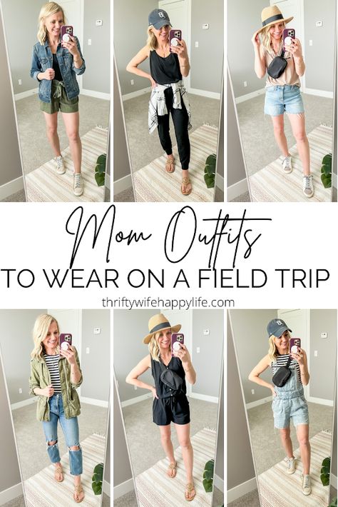 Mom outfit ideas Mom Field Trip Outfit Spring, Zoo Outfit Spring, Sporty Mom Outfits, Sports Mom Outfit, Hot Mom Outfits, Mom Friendly Outfits, Trip Outfit Summer, Sahm Outfits, Zoo Outfit