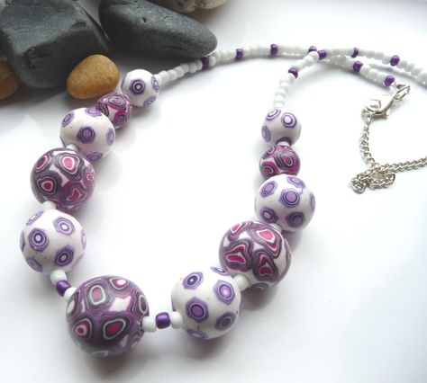 Polymer Clay Bead Necklace Georgia P Designs Polymer Clay Beaded Necklace, Making Polymer Clay, Clay Necklaces, Clay Extruder, Clay Bead Necklace, Sculpey Clay, Polymer Beads, Polymer Clay Diy, Beaded Jewelry Designs