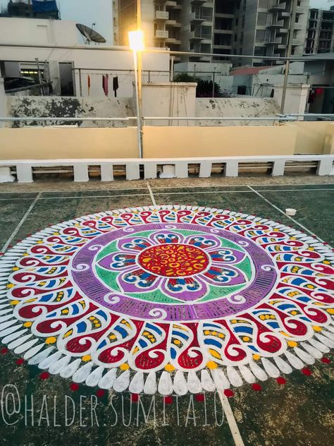 Big Alpona Design Bengali, Alpona Design Colourful, Bengali Alpona, Bangla Art, Kolka Design, Art Competition Ideas, Buddha Drawing, Border Rangoli, Very Easy Rangoli Designs