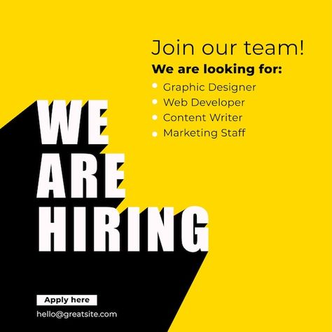 Recruiting Social Media Post, New Hire Social Media Post, Graphic Designer Job Post, We Are Back Social Media Post, Now Hiring Sign Ideas, Recruitment Social Media Post Design, Hiring Post Design Social Media, Typography Social Media Post Design, Hiring Posts Design