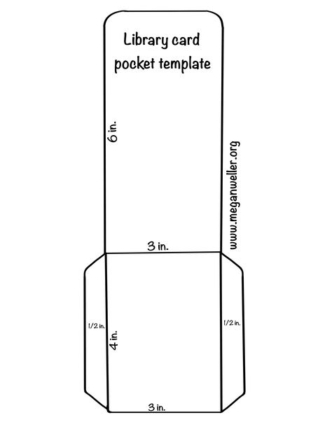 This is a FREE printable template available to download. This pattern is for a library-card style pocket, perfect for scrapbooking, paper crafts, junk journals, altered books, sketchbooks, and more! Library Book Card Template, Library Card Pocket Template, Library Card Template Free Printable, Pocket Envelope Template Free Printable, Paper Pocket Template, Library Pocket Template Free Printable, Free Printable Library Cards, Journal Pockets Templates, Pocket Template Printable