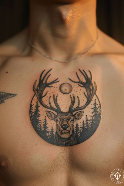 neo traditional tattoos 13 Neo Traditional Frame, Buck Tattoo, Antler Tattoo, Neo Traditional Tattoos, Tattoos Men, Traditional Tattoos, Neo Traditional, American Traditional, Tattoo Idea