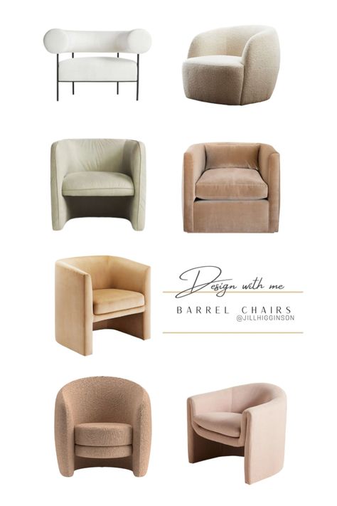 Furniture Mood Board, Presentation Furniture Design, Barrel Dining Chair, Barrel Chairs, Furniture Details Design, American Interior, Chair Collection, Luxury Living Room Design, Sofa Set Designs