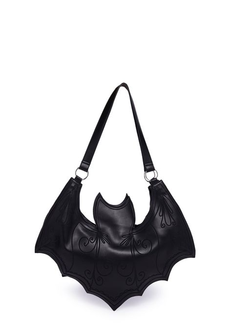 Free, fast shipping on Bat Enigma Mega Tote at Dolls Kill, an online Halloween and costumes store. Shop our exclusive collection of Trickz N' Treatz costumes, shoes, and accessories here. Bat Purse, Bat Diy, Goth Bag, Accessory Wall, Bat Bag, Faux Fur Outfit, Bat Shape, Goth Gifts, Current Mood Clothing