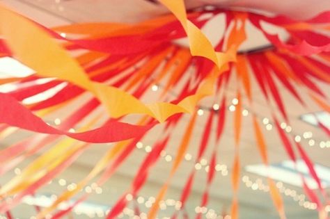 Pentecost Fire streamer decorations Diy Streamers, Pentecost Sunday, Confirmation Party, Circle Garland, Carnival Themes, Prom Ideas, Pentecost, Big Top, Theme Party Decorations