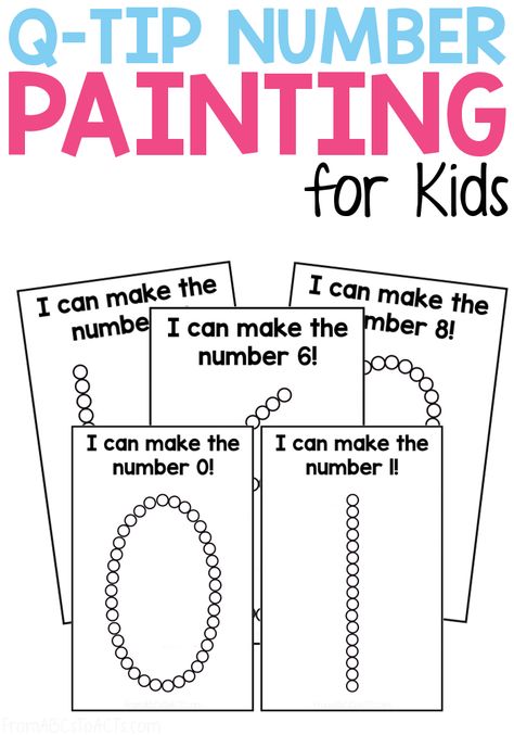 Kids Learning Numbers, Number Painting, Q Tip Painting, Phonics Rules, Free Preschool Printables, Preschool Lesson Plan, Preschool Fine Motor, Do A Dot, Pre K Activities