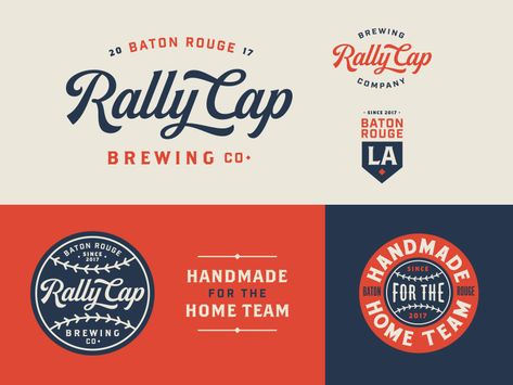 A few branding assets for a vintage baseball inspired brewpub/sports bar being opened in Baton Rouge. Bad Logo Design, Logo Types, Old School Logo, Bad Logos, Brand System, Market Logo, American Logo, Red Foxes, Outdoor Logos