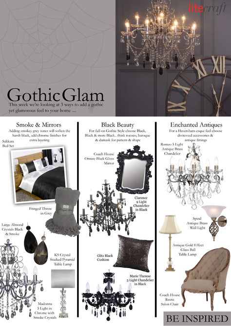 With Halloween only 2 days away it’s inevitable that this week we’re going to look at the Gothic glam trend, this architectural style was very popular i Gothic Glam Decor, Victorian Gothic Decor, Boho Glam Home, Gothic Glamour, Goth Bedroom, Gothic Interior, Gothic Bedroom, Gothic Glam, Goth Home