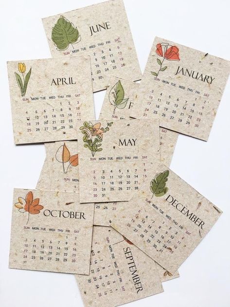 Diy Organisation Scolaire, 달력 디자인, Calendar Craft, Sycamore Tree, Diy Calendar, Bullet Journal Design Ideas, Tree Seeds, Seed Paper, Crafty Creations