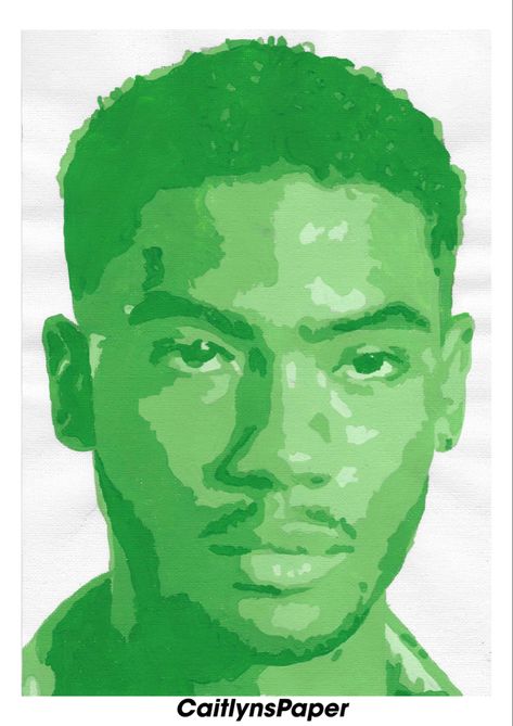 Green Portrait Painting, Monochromatic Painting Portraits, Monochrome Portrait Painting, Monochromatic Painting Easy, School Sketchbook, Portrait Palette, Paintings Green, Collab Ideas, Green Portrait