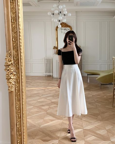 Casual Summer Korean Outfits, Long Skirt Outfits Formal Classy, Oathtaking Outfit Philippines, Semi Formal Korean Outfit, Soft Feminine Outfits Classy Summer, Semi Formal Skirt Outfit, Semi Formal Outfits For Women Parties Casual Classy, White Skirt Formal, Semi Formal Outfits For Women Dress