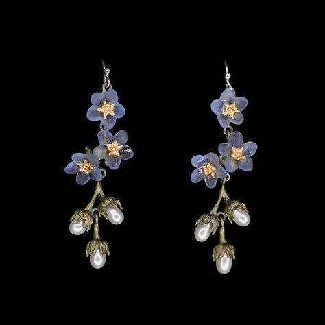 Forget Me Not Earrings - Shower Wire – Michael Michaud US Michael Michaud, Dope Jewelry, Funky Jewelry, White Freshwater Pearl, Fantasy Jewelry, Forget Me Not, Jewelry Inspo, Dream Jewelry, Pretty Jewellery