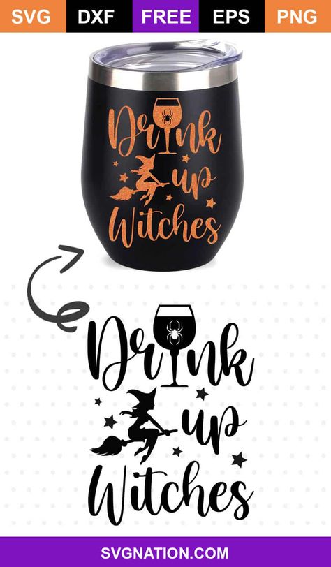 Drink Up Witches SVG - Free Halloween SVGs Drink Up Witches Svg, Halloween Cup Ideas, Koozie Ideas, Badass Halloween Costumes, Halloween Svgs, Halloween Beer, Spooky Spooky, Drink Up Witches, Cricut Stencils