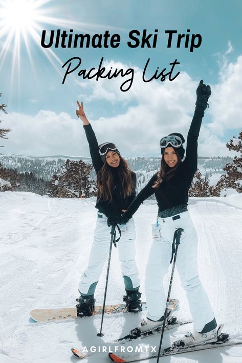 Packing List For Skiing, Vintage Ski Outfits For Women, Packing For Skiing Trip, Ski Style Women 2022, What To Pack For A Ski Trip To Colorado, Ski Trip Airport Outfit, What To Wear When Skiing, Colorado Skiing Outfits, Womans Ski Outfit