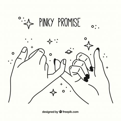 Me and my friend Ridge always pinkie promise each other stuff because that’s the only way we both will not break the promise.😂 Pinky Promise Tattoo, Holding Hands Drawing, Promise Tattoo, Pinky Swear, Image Svg, Pola Sulam, Pinky Promise, 그림 그리기, Premium Vector