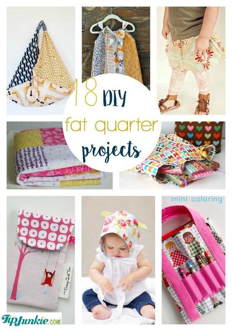 18 DIY Fat Quarter Projects via The Tip Junkie #sewing #quickandeasy Fat Square Sewing Projects, Fat Quarter Sewing Projects, Sewing Christmas, Fat Quarter Projects, Trendy Sewing Projects, Fat Quarter Quilt, Reading Pillow, Diy And Crafts Sewing, Scrap Fabric