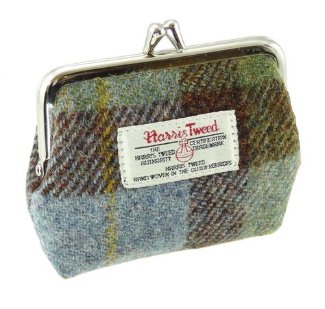 Women's Harris Tweed Coin Purse. Harris Tweed coin purse. Genuine Harris Tweed Product Dimensions: 11 cm W x 10cm H x 3cm W Macleod Tartan, Scottish Tweed, Clasp Purse, Small Coin Purse, Harris Tweed, Cute Bags, Up Girl, Things To Buy, Purse Wallet